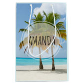 Schilderachtig palmbomen op een tropisch strand medium cadeauzakje (Voorkant)