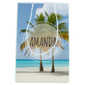 Schilderachtig palmbomen op een tropisch strand medium cadeauzakje (Achterkant)