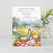 Schilderachtig picknick aan het meer kaart (Staand voorkant)