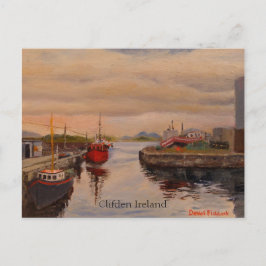 Schilderachtig pier in Clifden Ireland Briefkaart
