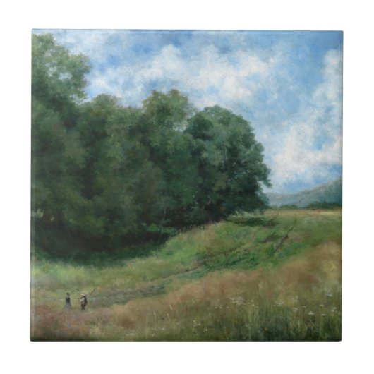 Schilderachtig Plattelandspad –  landschapsontwerp Tegeltje (Voorkant)