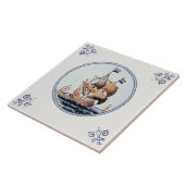 Schilderachtig Polychrome Repro Delft Ships Kerami Tegeltje (Zijkant)