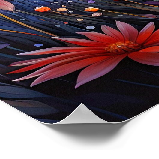 Schilderachtig prairieillustratie na middernacht poster (Hoek)