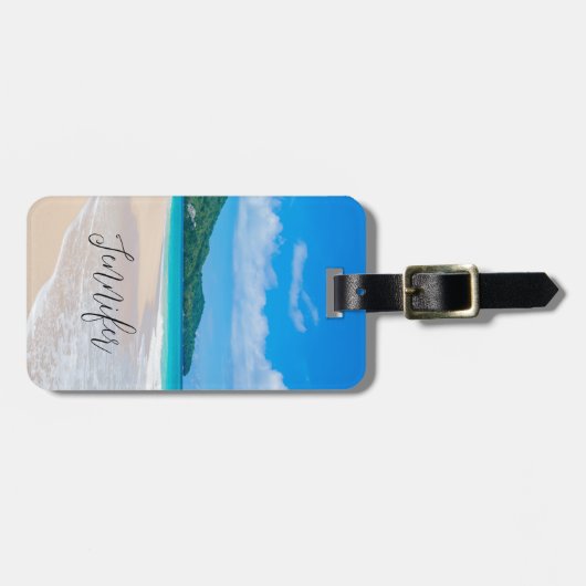 Schilderachtig proeffoto van Tropische Bestemming Bagagelabel (Voorkant horizontaal)