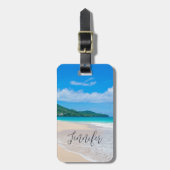 Schilderachtig proeffoto van Tropische Bestemming Bagagelabel (Voorkant verticaal)