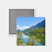 Schilderachtig reflectiefoto van Lake Mountain Magneet (Voorkant / Achterkant)