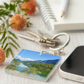 Schilderachtig reflectiefoto van Lake Mountain Sleutelhanger (Voorkant Rechts)