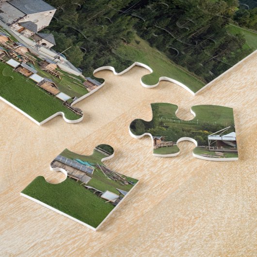 Schilderachtig reis in het Dolomietgebergte in het Legpuzzel (Zijkant)