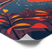 Schilderachtig reizen op kronkelende weg, zonsonde poster (Hoek)