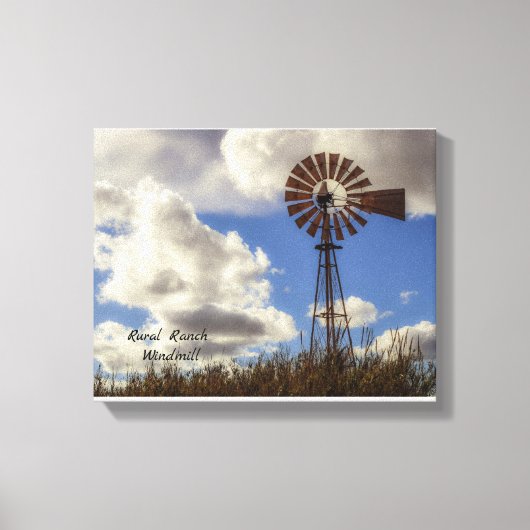 Schilderachtig Rijk Rand Windmill Stretched Canvas (Voorkant)