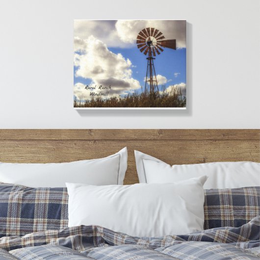 Schilderachtig Rijk Rand Windmill Stretched Canvas (Insitu (Slaapkamer))