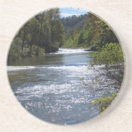Schilderachtig rivier in het Blauwe Ridge-gebergte Zandsteen Onderzetter