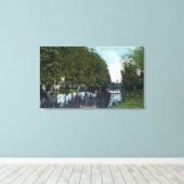 Schilderachtig rivier met Canoe SceneEugene, OF Canvas Afdruk (Insitu (Houten vloer))