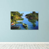 Schilderachtig rivier nabij Ocho Rios in Jamaica Canvas Afdruk (Insitu (Houten vloer))