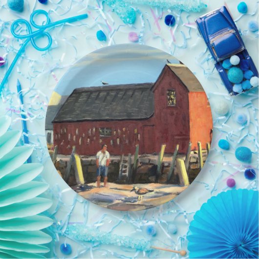Schilderachtig Rockport Massachusetts Fish Shack M Papieren Bordje (Feest)