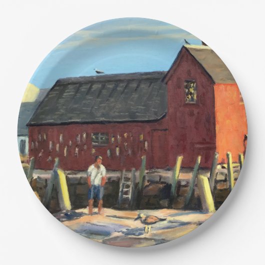 Schilderachtig Rockport Massachusetts Fish Shack M Papieren Bordje (Voorkant)