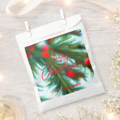 Schilderachtig Rode Bes en Dennentak Kerstmis Bedankzakje (Geknipt)