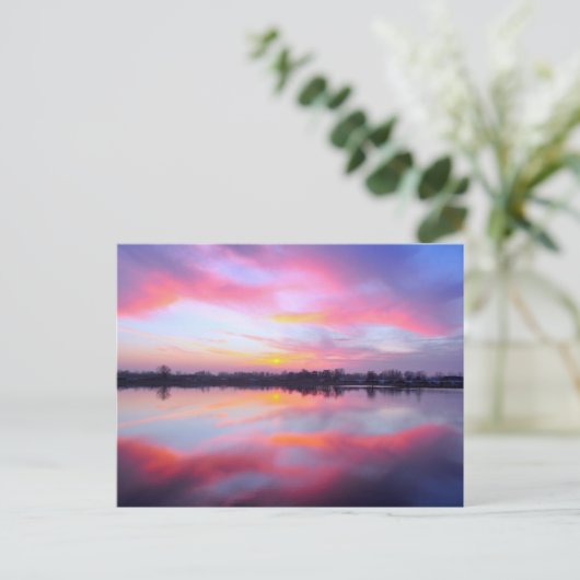 Schilderachtig roze landschap briefkaart (Staand voorkant)