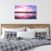 Schilderachtig roze landschap canvas afdruk (Insitu (Slaapkamer))