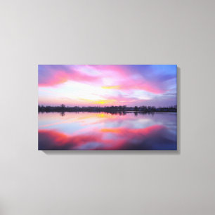 Schilderachtig roze landschap canvas afdruk
