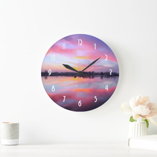 Schilderachtig roze landschap grote klok (Huis)