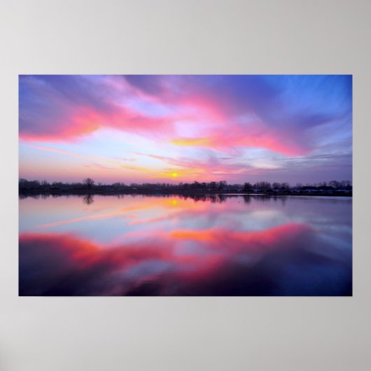 Schilderachtig roze landschap poster (Voorkant)