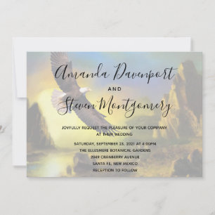 Schilderachtig Rustic Bald Eagle Patriotic Wedding Kaart