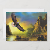 Schilderachtig Rustic Bald Eagle Patriotic Wedding Kaart (Achterkant)