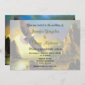 Schilderachtig Rustic Bald Eagle Patriotic Wedding Kaart (Voorkant / Achterkant)