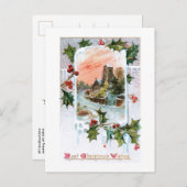 Schilderachtig rustiek  winterlandschap met Holly Briefkaart (Voorkant / Achterkant)
