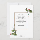 Schilderachtig rustiek  winterlandschap met Holly Feestdagenkaart (Achterkant)