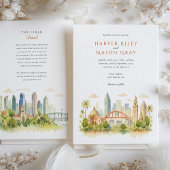 Schilderachtig San Diego Californië Waterverf brui Kaart