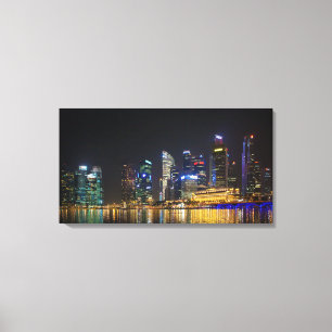 Schilderachtig Singapore Skyline Canvas Afdruk
