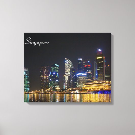 Schilderachtig Singapore Skyline Canvas Afdruk (Voorkant)