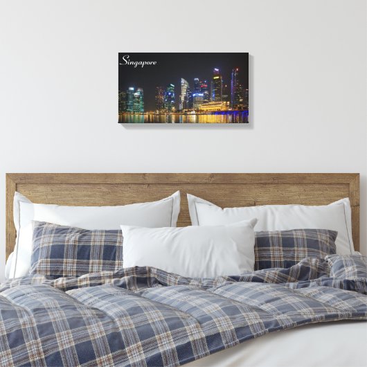 Schilderachtig Singapore Skyline Canvas Afdruk (Insitu (Slaapkamer))
