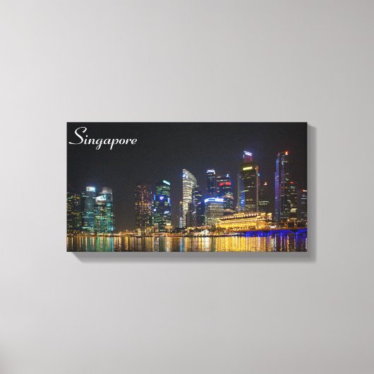 Schilderachtig Singapore Skyline Canvas Afdruk (Voorkant)