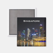 Schilderachtig Singapore Skyline Magneet (Voorkant / Achterkant)