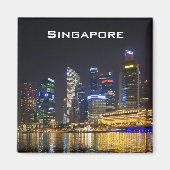 Schilderachtig Singapore Skyline Magneet (Voorkant)