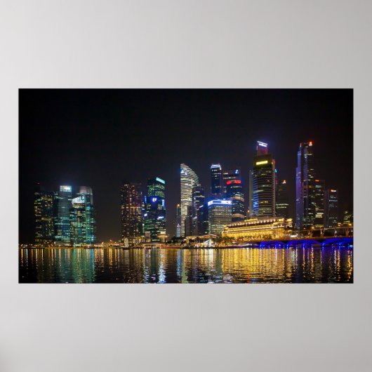 Schilderachtig Singapore Skyline Poster (Voorkant)