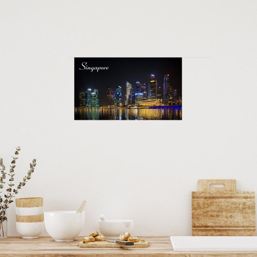 Schilderachtig Singapore Skyline Poster (Keuken)