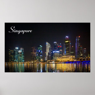 Schilderachtig Singapore Skyline Poster