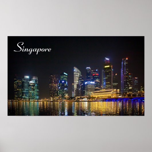 Schilderachtig Singapore Skyline Poster (Voorkant)