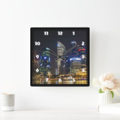 Schilderachtig Singapore Skyline Vierkante Klok (Huis)