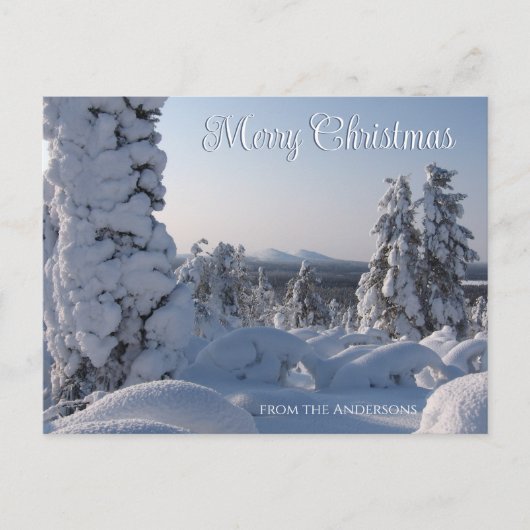 Schilderachtig Snowy Landscape Merry Kerstry Briefkaart (Voorkant)