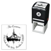 schilderachtig stempel van het bosadres (In situ)