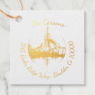 schilderachtig stempel van het bosadres bedankjes labels