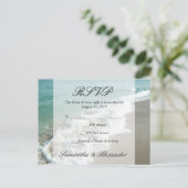 Schilderachtig Strand Bestemming Bruiloft RSVP Bri Uitnodiging Briefkaart (Staand voorkant)