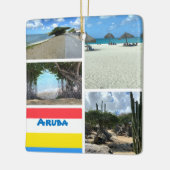 Schilderachtig strand en woestijn Aruba Keramisch Ornament (Links)