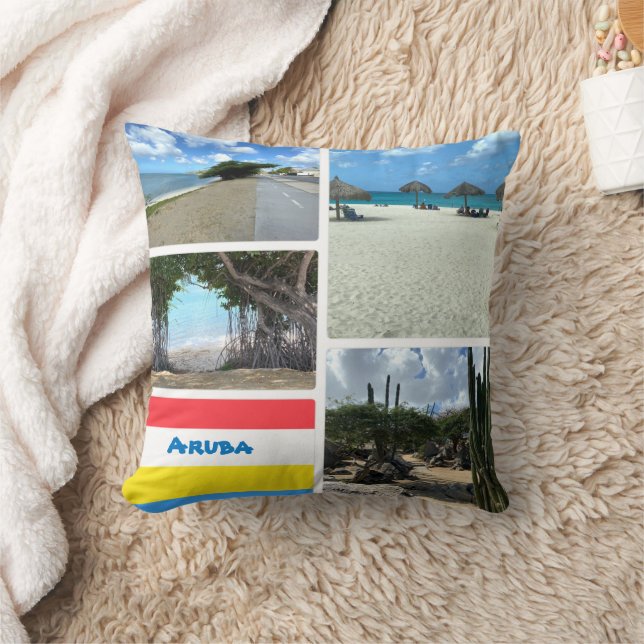 Schilderachtig strand en woestijn Aruba Kussen (Deken)