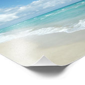 Schilderachtig strand oceaan, witte zand w Aqua Wa Foto Afdruk (Hoek)